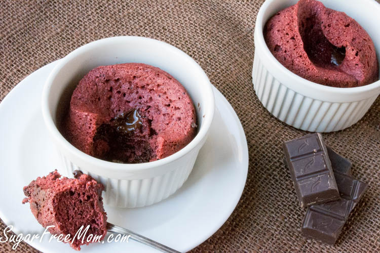 This Sugar-Free Red Velvet Molten Lava Mug Cake is made just for two, it's low in carbs and takes just a minute to make!