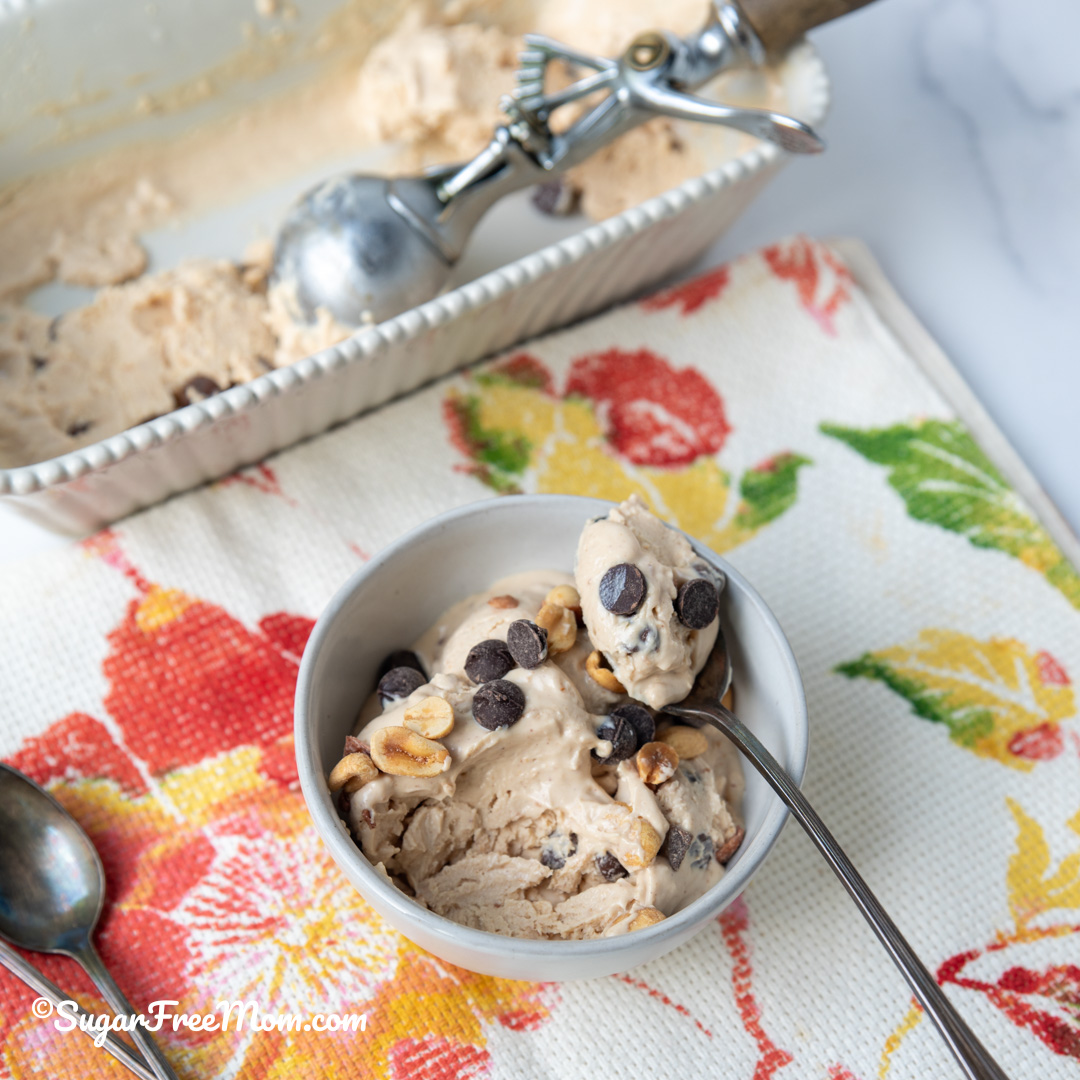 spoonful of icecream in a bowl of icecream