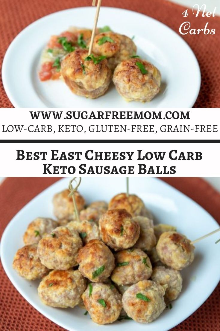 These cheesy keto low-carb sausage balls are the perfect appetizer for game day or anytime you need a quick easy recipe the whole family will love that's high in protein!