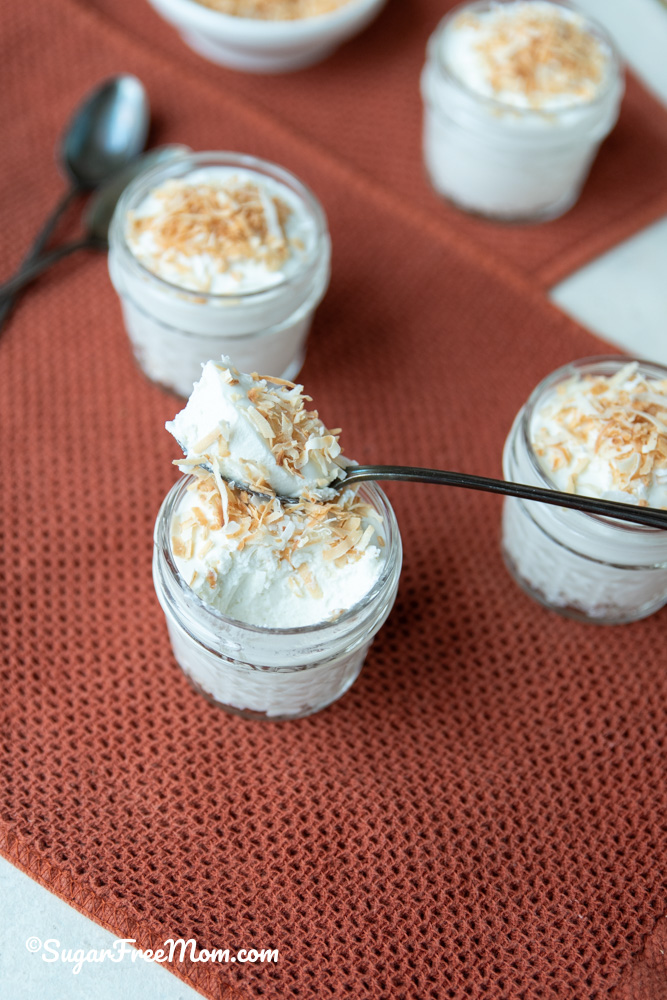 With just 7 simple ingredients, this easy keto Pina Colada Cottage Cheese Fluff is full of tropical flavors. This sweet treat is high protein with 8 g protein per serving!