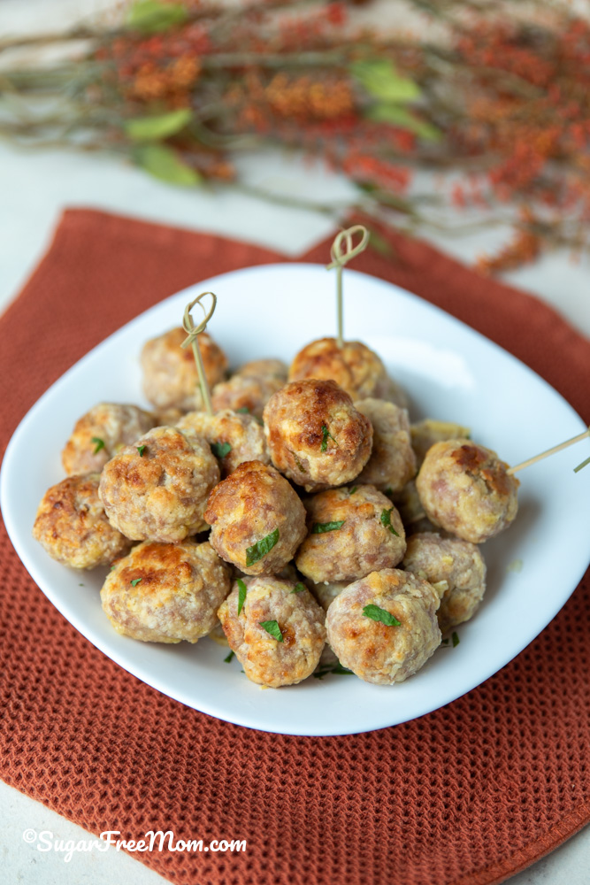 These cheesy keto low-carb sausage balls are the perfect appetizer for game day or anytime you need a quick easy recipe the whole family will love that's high in protein!